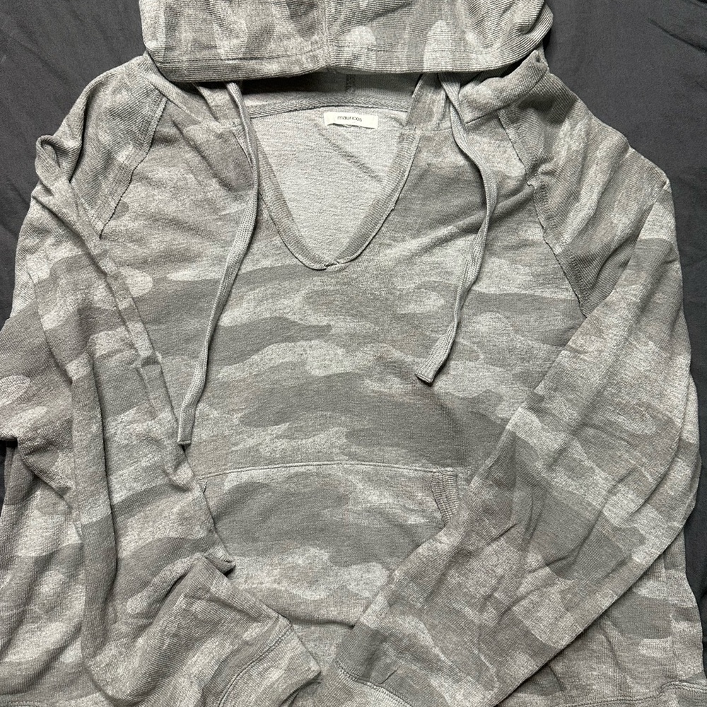 Maurices Camouflage V-Neck Hoodie